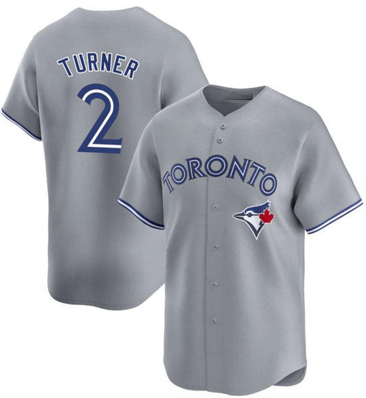 Toronto Blue Jays #2 Justin Turner Gray Cool Base Stitched Baseball Jersey - Main View