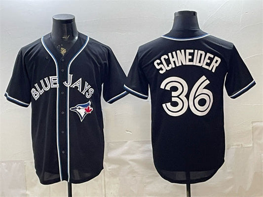 Toronto Blue Jays #36 Davis Schneider 2026 Fashion Replica Black Out Stitched Baseball Jersey - Main View