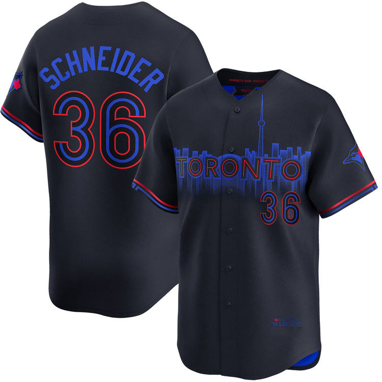 Toronto Blue Jays #36 Davis Schneider City Connect Limited Jersey Baseball Jersey - Main View
