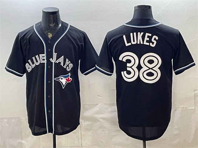 Toronto Blue Jays #38 Nathan Lukes 2026 Fashion Replica Black Out Stitched Baseball Jersey - Main View