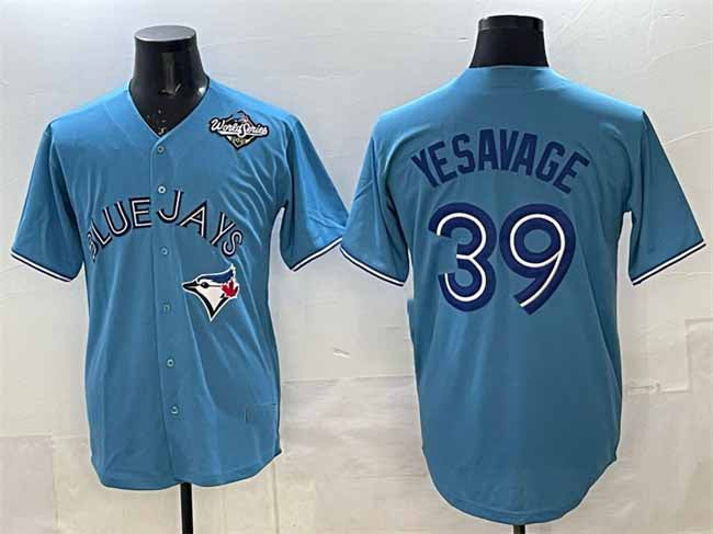 Toronto Blue Jays #39 Trey Yesavage Blue 2025 World Series Home Cool Base Stitched Baseball Jersey - Main View