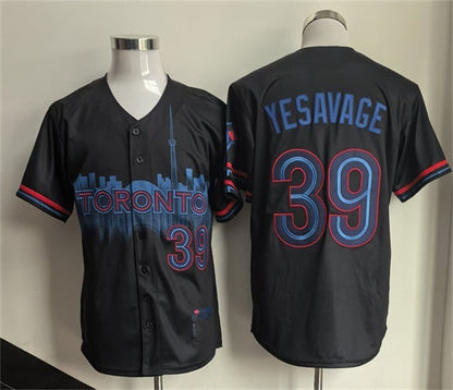 Toronto Blue Jays #39 Trey Yesavage Navy 2024 City Connect Limited Stitched Baseball Jersey - Main View