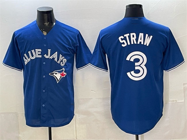Toronto Blue Jays #3 Myles Straw Royal Stitched Baseball Jersey - Main View