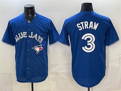 Toronto Blue Jays #3 Myles Straw Royal Stitched Baseball Jersey - Main View
