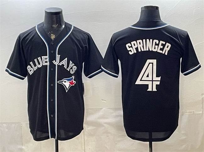 Toronto Blue Jays #4 George Springer 2026 Fashion Replica Black Out Stitched Baseball Jersey - Main View