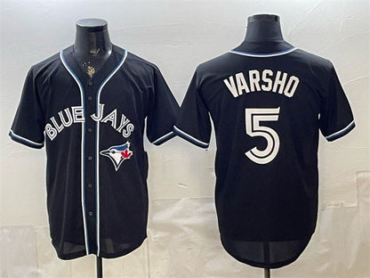 Toronto Blue Jays #5 Daulton Varsho 2026 Fashion Replica Black Out Stitched Baseball Jersey - Main View