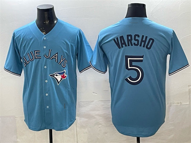 Toronto Blue Jays #5 Daulton Varsho Light Blue 2025 Cool Base Stitched Baseball Jersey - Main View