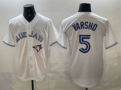 Toronto Blue Jays #5 Daulton Varsho White 2025 Cool Base Stitched Baseball Jersey - Main View