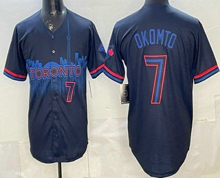 Toronto Blue Jays #7 Kazuma Okamoto Black City Limited Stitched Baseball Jersey - Main View