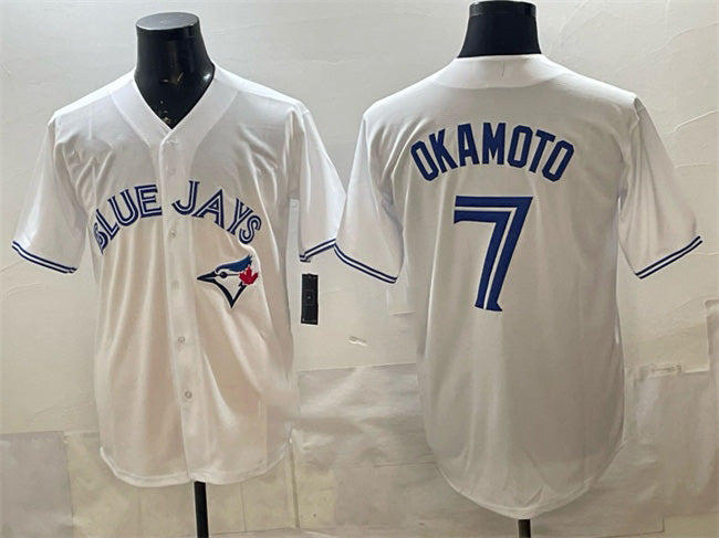 Toronto Blue Jays #7 Kazuma Okamoto White 2025 Cool Base Stitched Baseball Jersey - Main View
