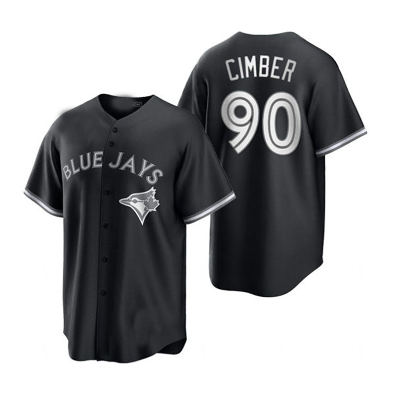 Toronto Blue Jays #90 Adam Cimber Black White Collection Jersey Baseball Jerseys - Main View