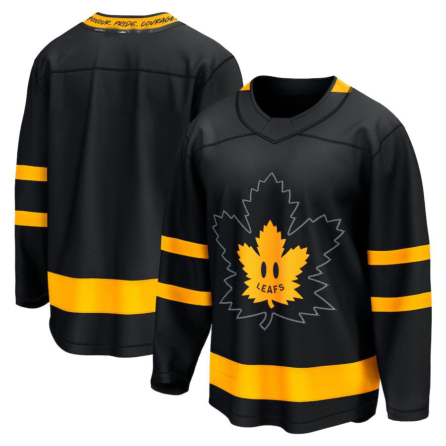 T.Maple Leafs Fanatics Branded Alternate Premier Breakaway Reversible Blank Jersey Black Stitched American Hockey Jerseys - Main View