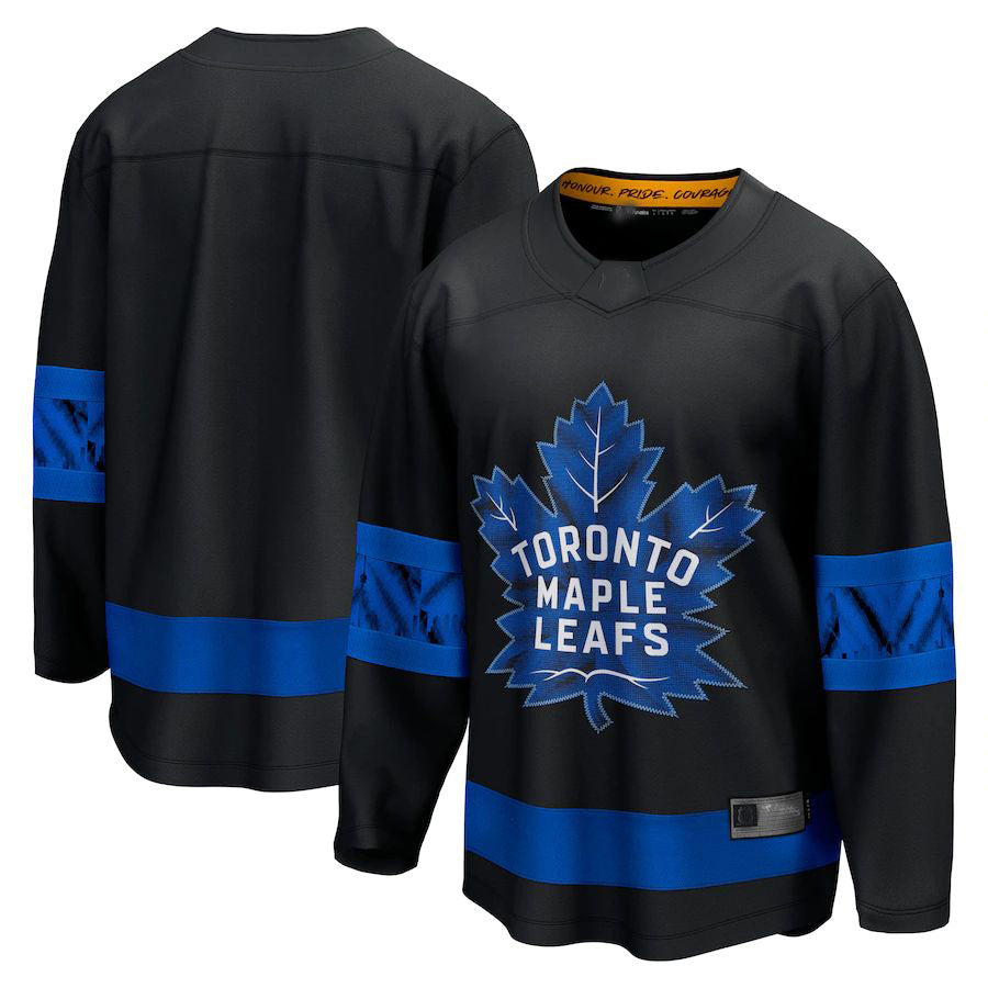 T.Maple Leafs Fanatics Branded Alternate Premier Breakaway Reversible Blank Jersey  Blank Jersey Black Stitched American Hockey Jerseys - Main View