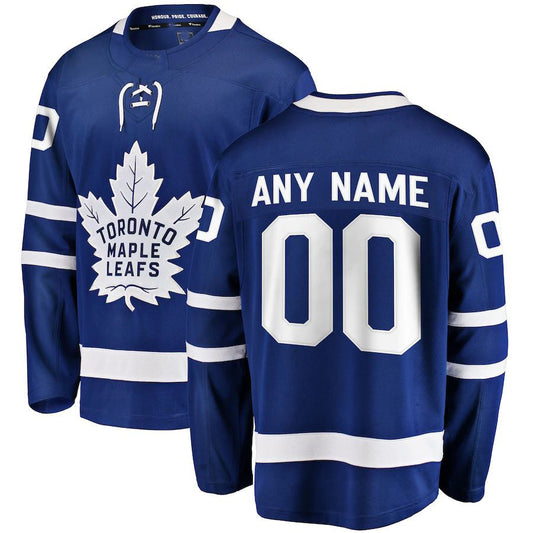 Custom T.Maple Leafs Fanatics Branded Home Breakaway Blue Stitched American Hockey Jerseys - Main View