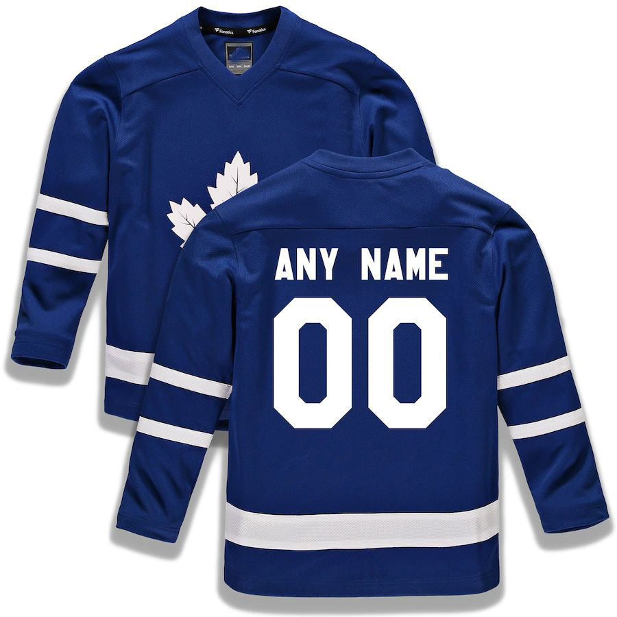 Custom T.Maple Leafs Fanatics Branded Home Replica  Blue Stitched American Hockey Jerseys - Main View