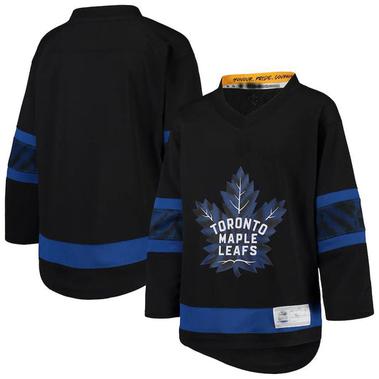 T.Maple Leafs Alternate Replica Team Jersey Black Stitched American Hockey Jerseys - Main View