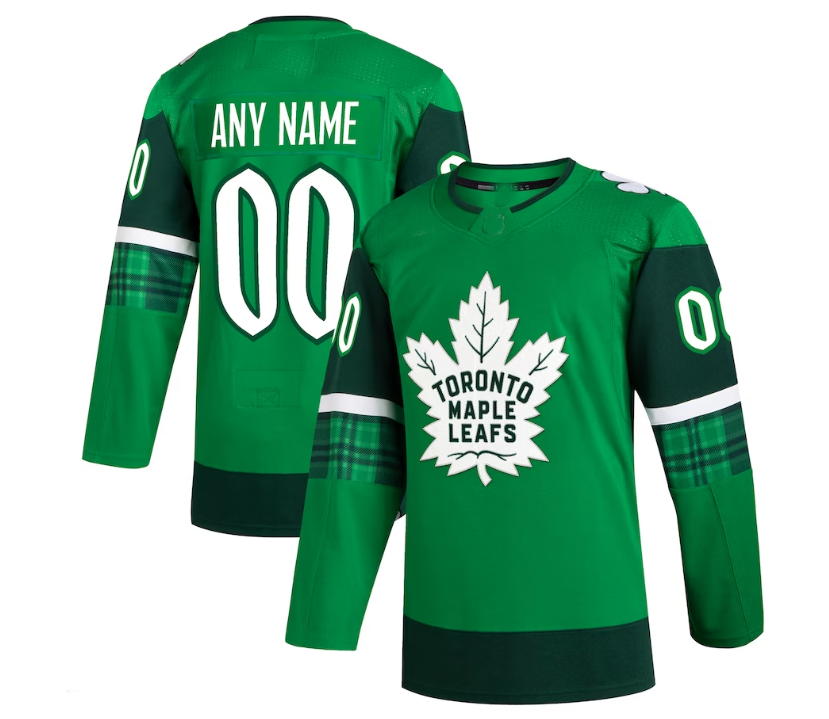 Custom T.Maple Leafs 2023 St. Patrick's Day Primegreen Authentic Jersey - Kelly Green Stitched American Hockey Jerseys - Main View