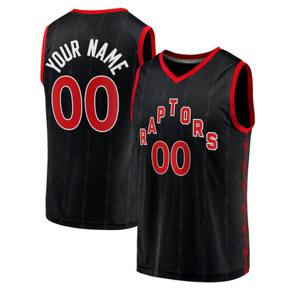 Custom T.Raptors Fanatics Branded Fast Break Replica Jersey Black Statement Edition Stitched Basketball Jersey - Main View