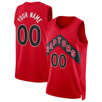 Custom T.Raptors Diamond Swingman  Jersey Icon Edition Red Stitched Basketball Jersey - Main View