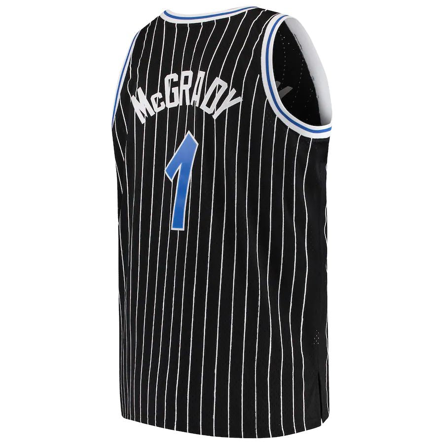 O.Magic #1 Tracy McGrady Mitchell & Ness Big & Tall Hardwood Classics Swingman Jersey Black Stitched American Basketball Jersey - Main View