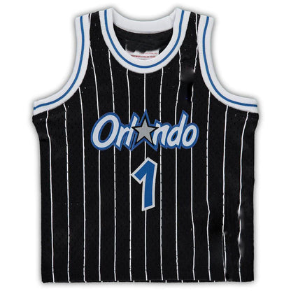 O.Magic #1 Tracy McGrady Mitchell & Ness Infant 2003-04 Hardwood Classics Retired Player Jersey  Black Stitched American Basketball Jersey - Main View