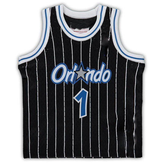 O.Magic #1 Tracy McGrady Mitchell & Ness Infant 2003-04 Hardwood Classics Retired Player Jersey  Black Stitched American Basketball Jersey - Main View