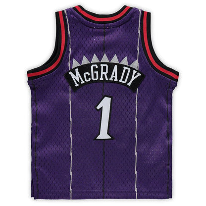 T.Raptors #1 Tracy McGrady Mitchell & Ness Infant 1998-99 Hardwood Classics Retired Player Jersey Purple Stitched American Basketball Jersey - Main View