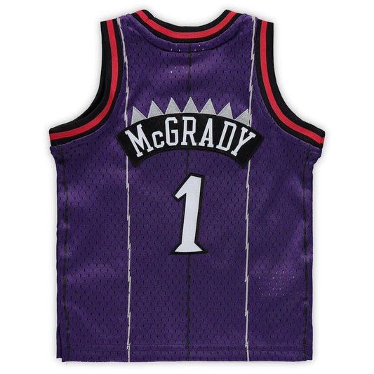 T.Raptors #1 Tracy McGrady Mitchell & Ness Infant 1998-99 Hardwood Classics Retired Player Jersey Purple Stitched American Basketball Jersey - Main View
