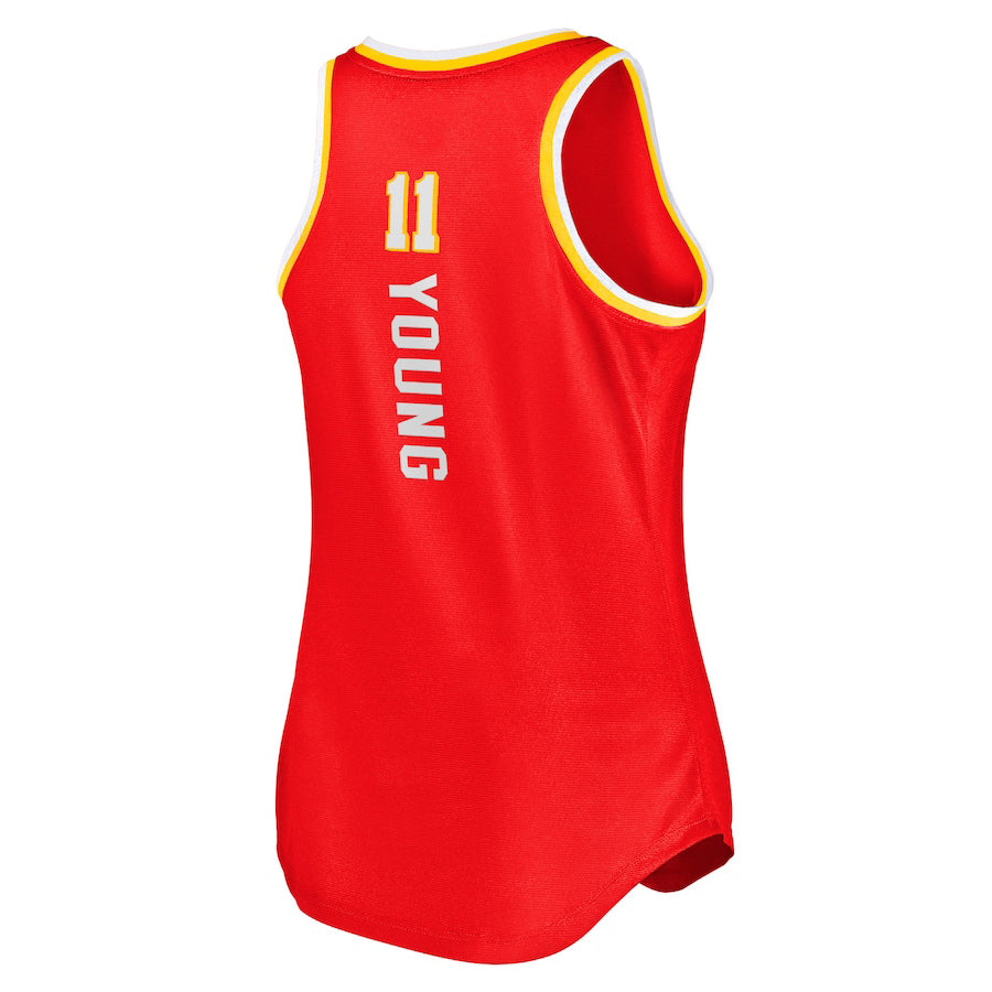 A.Hawks #11 Trae Young Fanatics Branded 2020-21 Fast Break Tank Jersey Icon Edition Red Stitched American Basketball Jersey - Main View