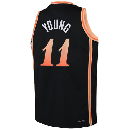 A.Hawks #11 Trae Young 2022-23 Swingman Jersey City Edition Black Stitched American Basketball Jersey - Main View