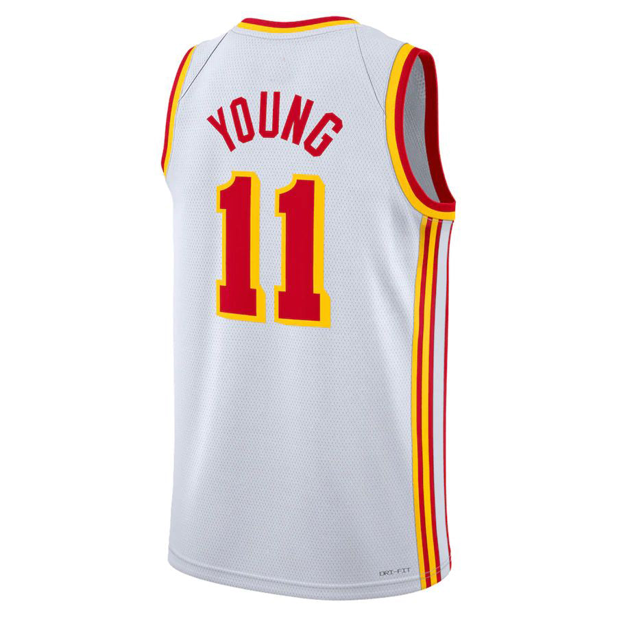 A.Hawks #11 Trae Young Unisex 2022-23 Swingman Jersey Association Edition White Stitched American Basketball Jersey - Main View