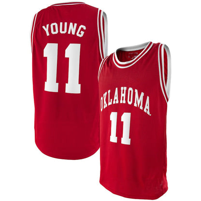 O.Sooners #11 Trae Young Original Retro Brand Alumni Basketball Jersey Crimson Stitched American College Jerseys - Main View