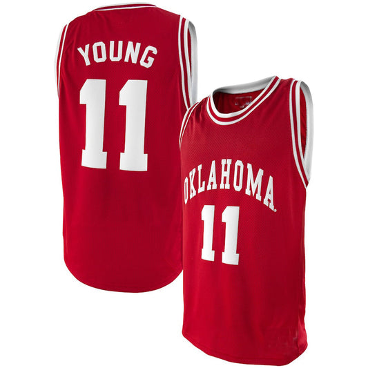 O.Sooners #11 Trae Young Original Retro Brand Alumni Basketball Jersey Crimson Stitched American College Jerseys - Main View