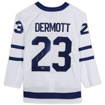 T.Maple Leafs #23 Travis Dermott Fanatics Authentic Autographed White  Stitched American Hockey Jerseys - Main View