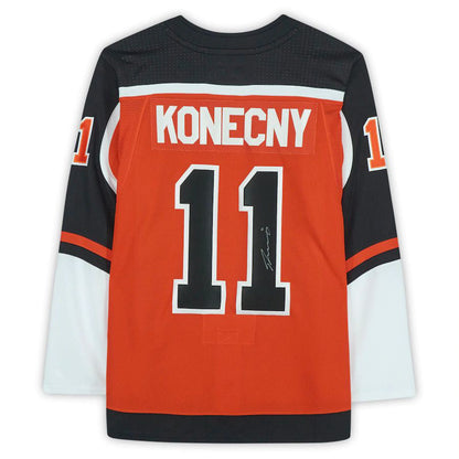 P.Flyers #11 Travis Konecny Fanatics Authentic Autographed 2020-21 Reverse Retro  Orange Stitched American Hockey Jerseys - Main View