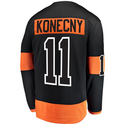 P.Flyers #11 Travis Konecny Fanatics Branded Alternate Breakaway Player Jersey Black Stitched American Hockey Jerseys - Main View