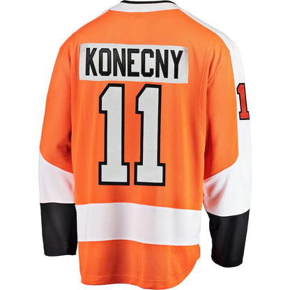P.Flyers #11 Travis Konecny Fanatics Branded Breakaway Player Jersey Orange Stitched American Hockey Jerseys - Main View