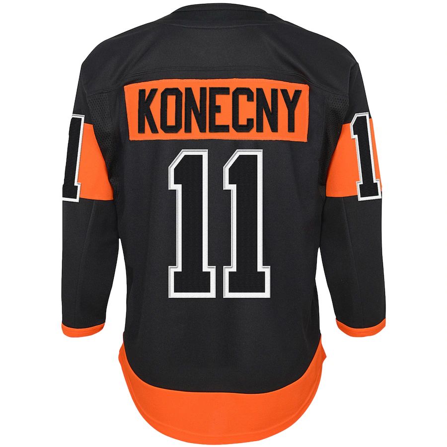 P.Flyers #11 Travis Konecny Alternate Premier Player Jersey Black Stitched American Hockey Jerseys - Main View