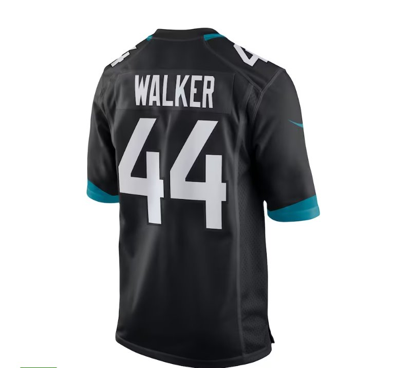 J.Jaguars #44 Travon Walker Player Game Jersey Black Stitched American Football Jerseys - Main View