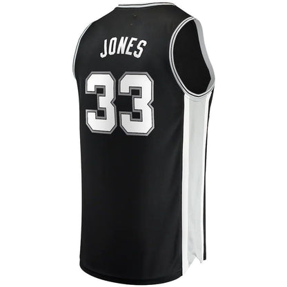 S.Antonio Spurs #33 Tre Jones Fanatics Branded Fast Break Replica Jersey  Icon Edition Black Stitched American Basketball Jersey - Main View
