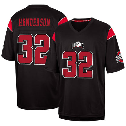 O.State Buckeyes #32 TreVeyon Henderson Colosseum Fashion Replica Jersey Black Football Jersey Stitched American College Jerseys - Main View