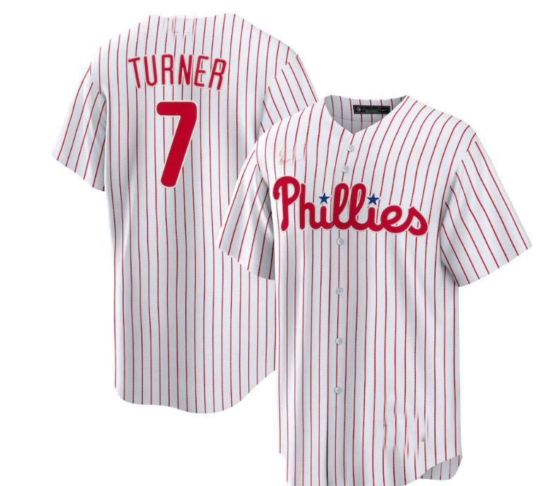 Philadelphia Phillies #7 Trea Turner Home Replica Player Jersey - White Baseball Jerseys - Main View