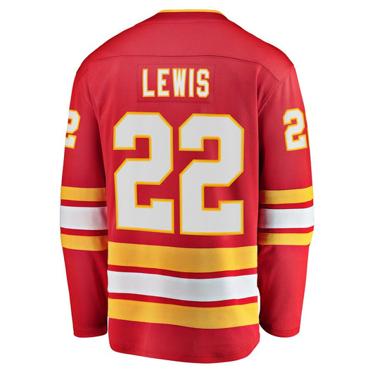 C.Flames #22 Trevor Lewis Fanatics Branded Home Breakaway Player Jersey Red Stitched American Hockey Jerseys - Main View