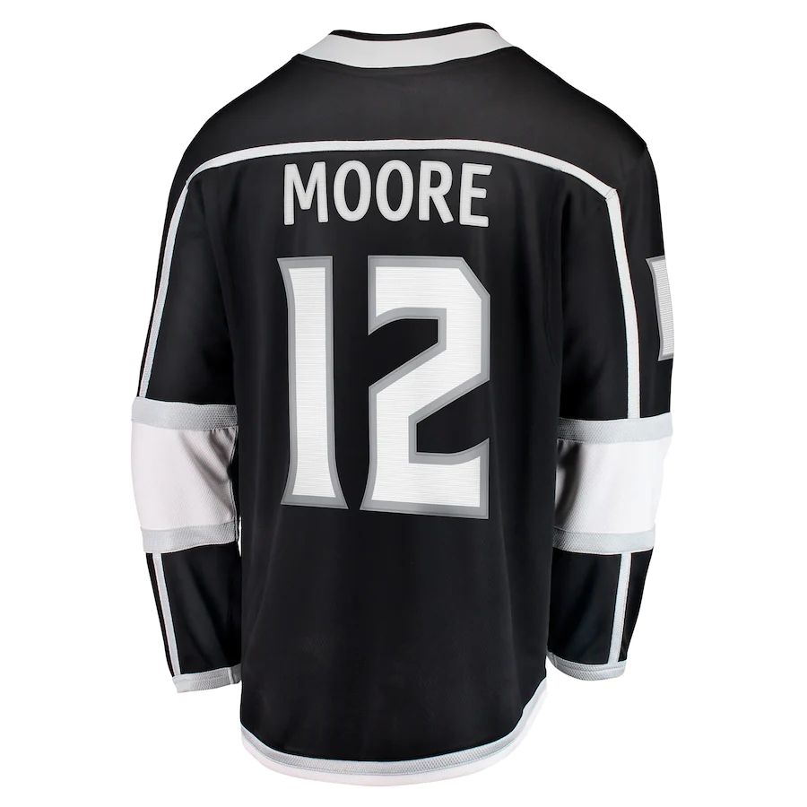 LA.Kings #12 Trevor Moore Fanatics Branded Home Breakaway Player Jersey  Black Stitched American Hockey Jerseys - Main View