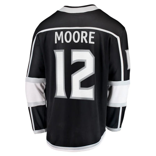 LA.Kings #12 Trevor Moore Fanatics Branded Home Breakaway Player Jersey  Black Stitched American Hockey Jerseys - Main View