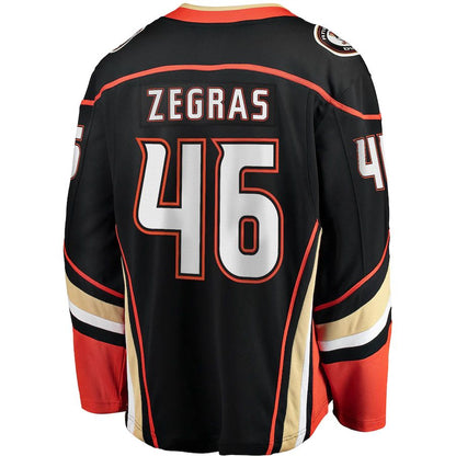 A.Ducks #46 Trevor Zegras Fanatics Branded Home Breakaway Jersey  Black Stitched American Hockey Jerseys - Main View