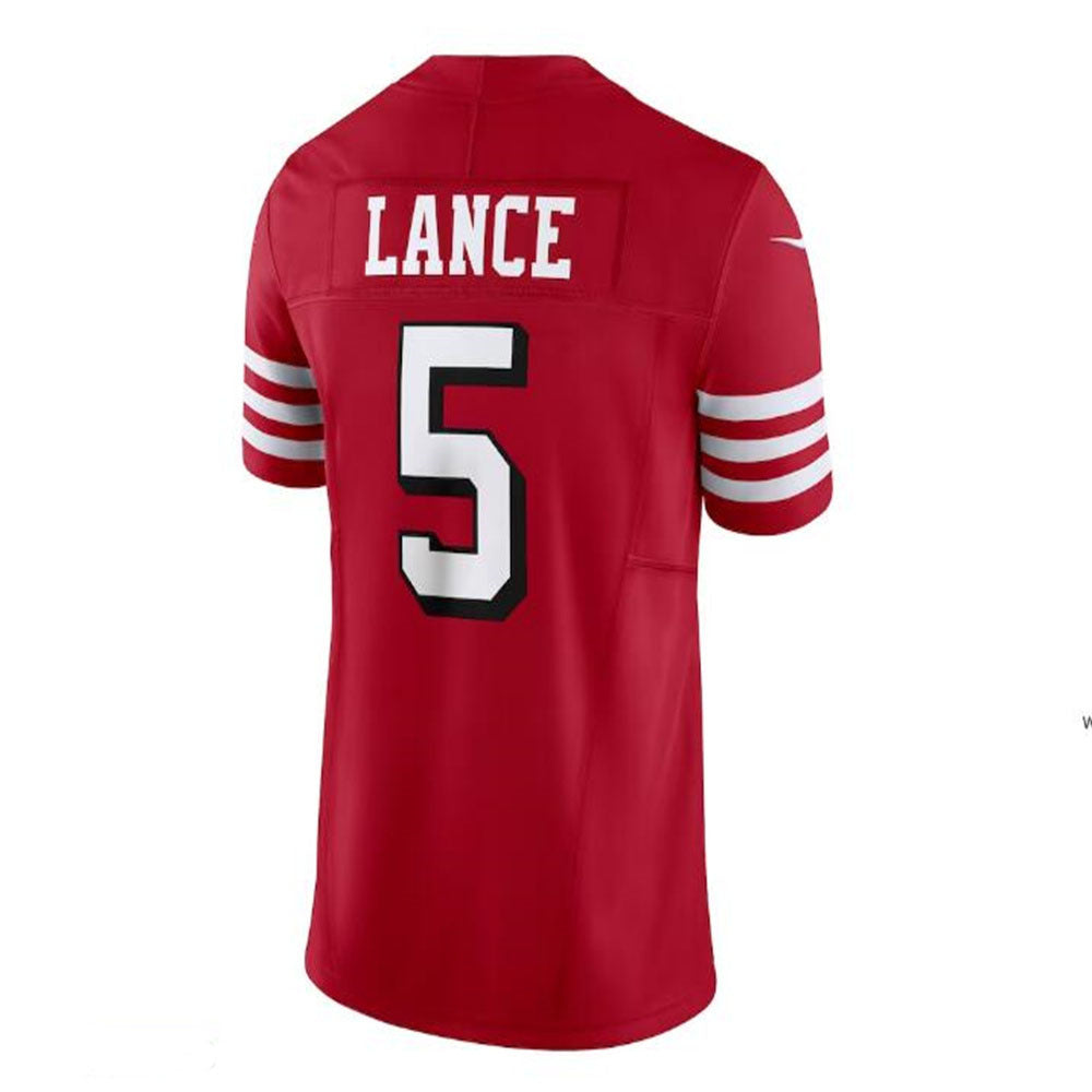 SF. 49ers #5 Trey Lance Vapor F.U.S.E. Limited Jersey - Scarlet Stitched American Football Jersey - Main View
