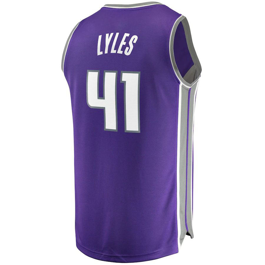 S.Kings #41 Trey Lyles Fanatics Branded Fast Break Replica Jersey Icon Edition Purple Stitched American Basketball Jersey - Main View