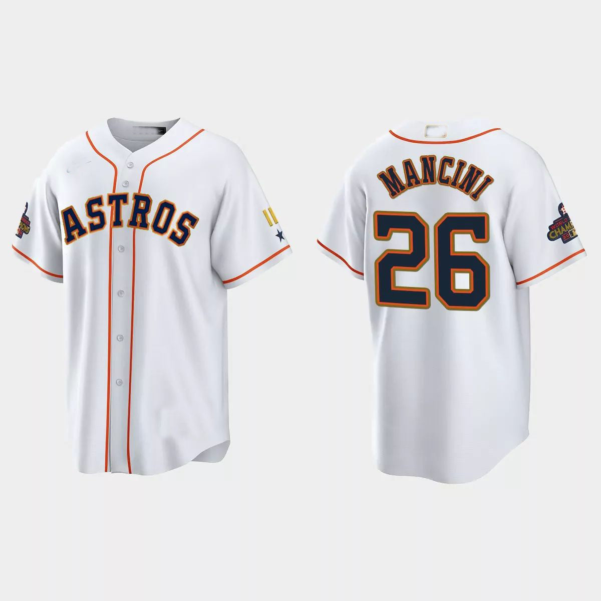 #26 Trey Mancini Houston Astros 2023 Gold Program Jersey ¨C White Stitches Baseball Jerseys - Main View