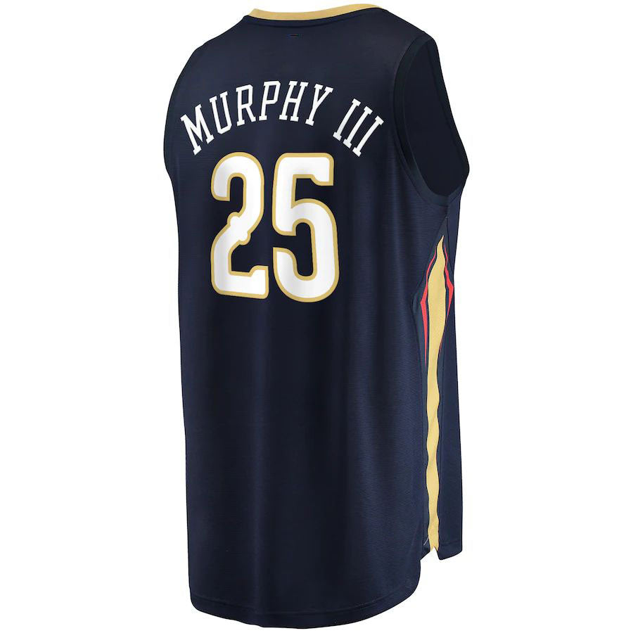 NO.Pelicans #25 Trey Murphy III Fanatics Branded 2021-22 Fast Break Replica Jersey  Icon Edition Navy Stitched American Basketball Jersey - Main View